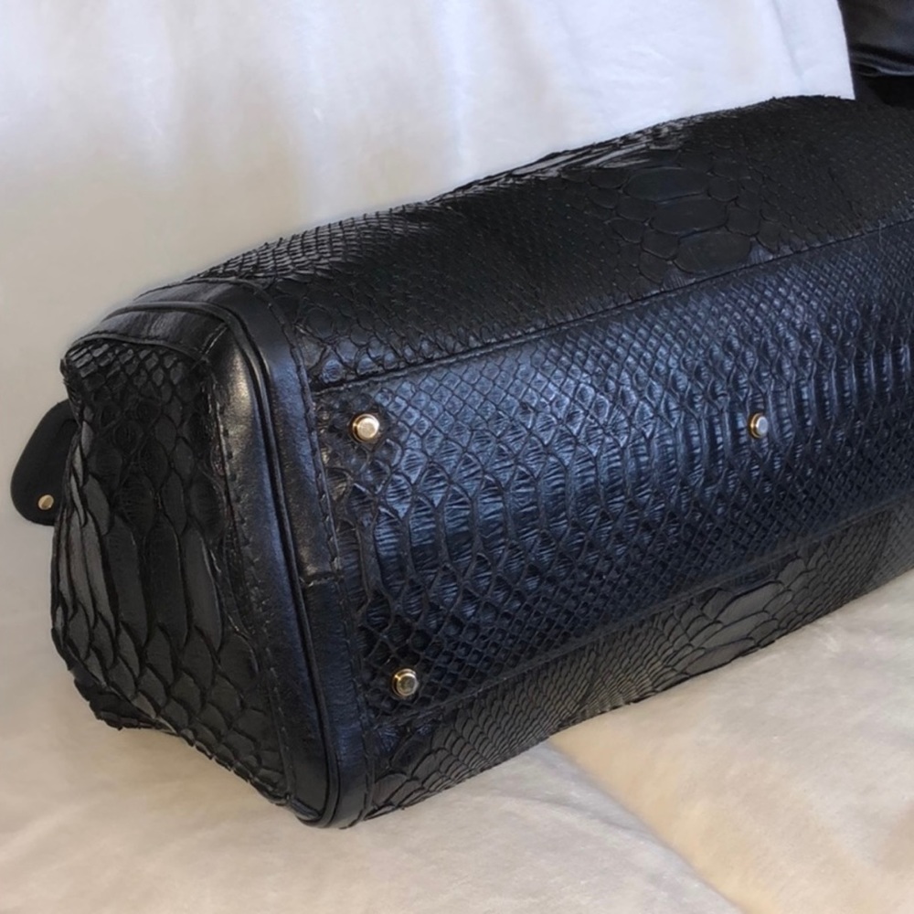 Gucci Gg Running Black Python Xl Oversized Tote B… - image 8